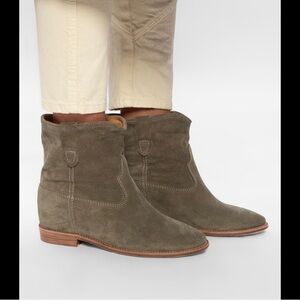 Isabel Marant Crisi Ankle Boots Brown Suede Size 38(7.5)
